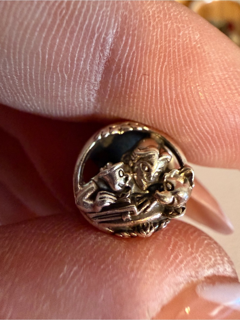 Pandora Silver Cat Family Charm in Silver
